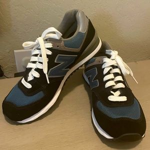 New Balance Men's Black, Blue, and White Sneakers
